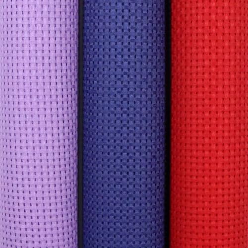 Image of KCS 3 pc of 15 inch x 18 inch(38cmx45cm) 11 Count Cross Stitch Cotton Aida Cloth Needlework Rolled Fabric Box,11CT,Lavender+Royal Blue+Red