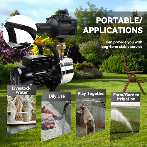 Bacoeng P0097 Auto On/Off Stainless Steel Water Pressure Booster Pump W/Smart Controller thumb #7