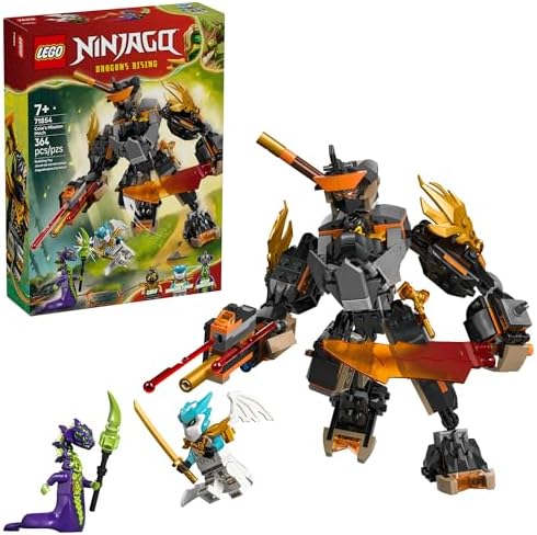 LEGO NINJAGO Cole’s Mission Mech & Dragon Zane Building Toy for Boys, Girls & Kids, Ages 7+ - Poseable Mech W/Cole, Acid Monster, & Zane Minifigures for Pretend Play - Gift Idea for Birthdays - 71854