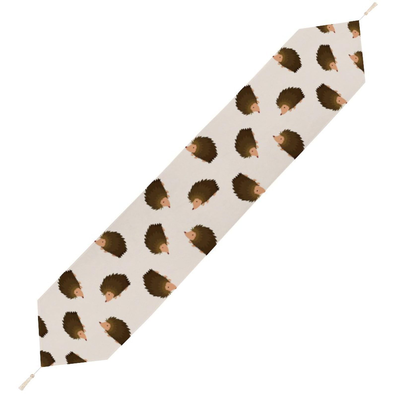 JZemdybill 178*33cm Table Runner with Tassel, Cute Hedgehog Table Runner, Table Decoration for Kitchen, Party, Restaurant