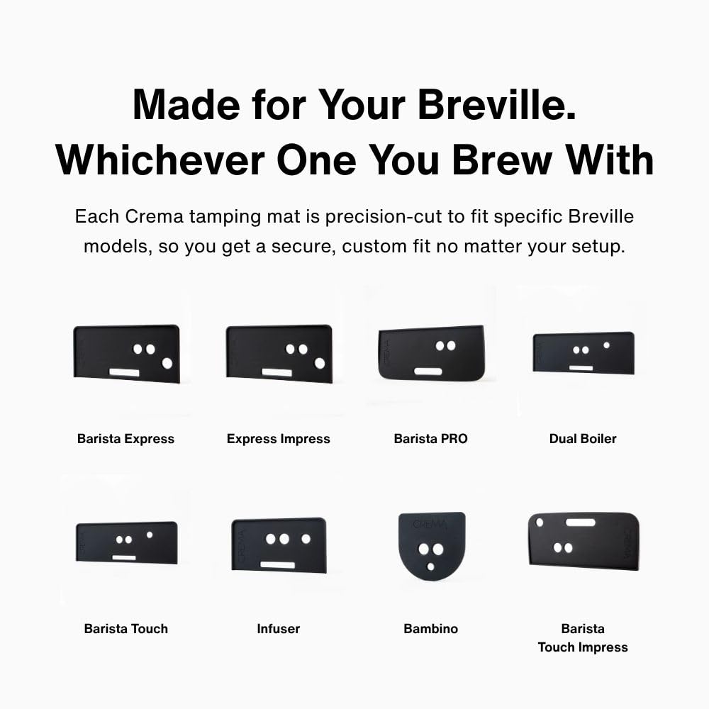 CREMA COFFEE PRODUCTS Alfombrilla de apisonamiento, silicona antideslizante, alfombrilla firme y segura, protege encimeras y portafiltro, alfombrilla de apisonamiento para máquina de espresso,