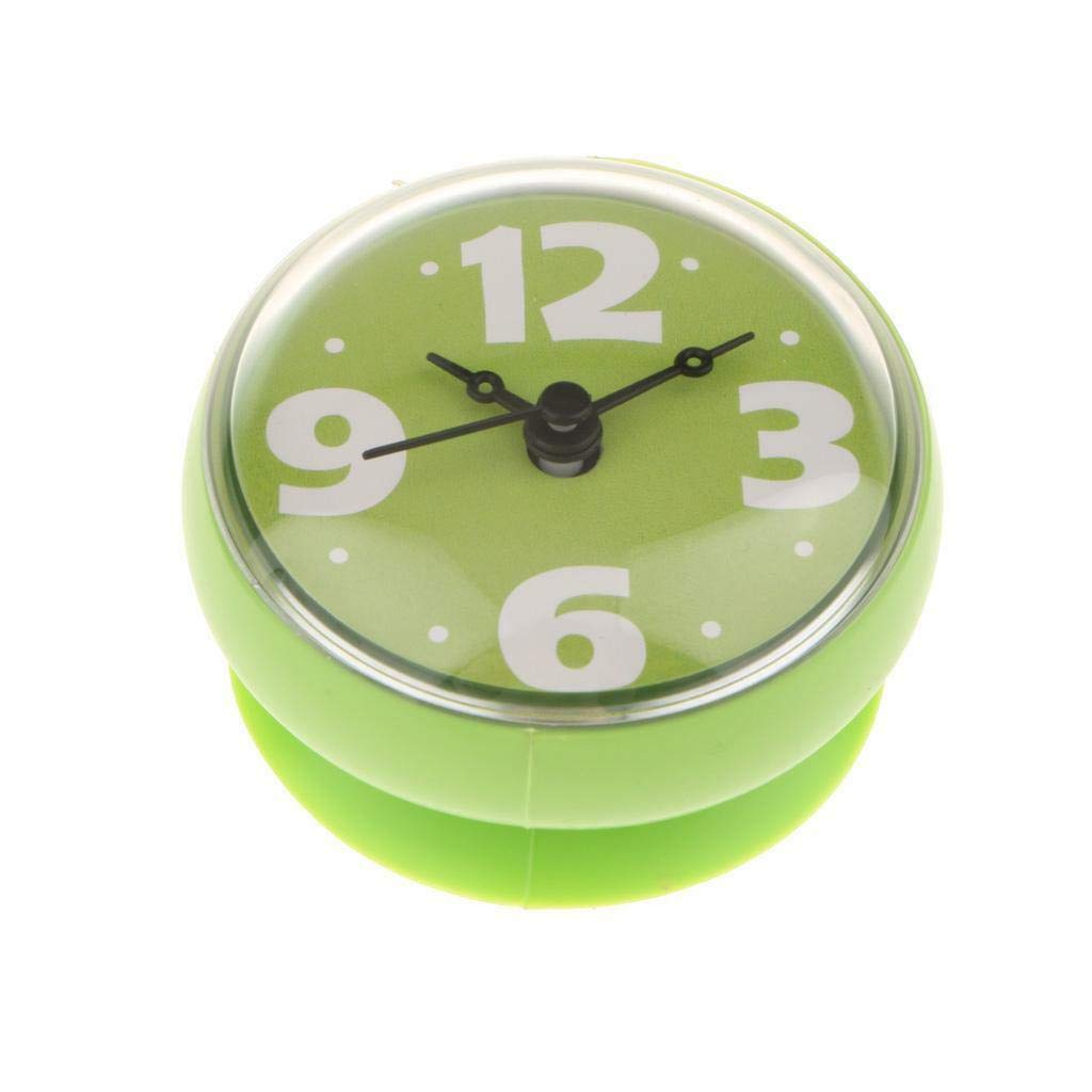 Clocks Silicone Shower Clock Water Resistant Suction Cup Atomic Clock Round Green