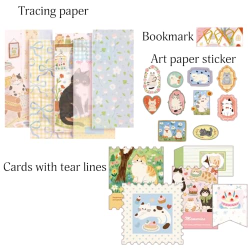 Image of The AutoStory Vintage Scrapbook Album Kit - A6 Junk Journal Notebook with Aesthetic Stickers, Collage Paper Pack & Washi Tape - DIY Journaling Supplies Gift for Teens & Girls (Sweet Dream, Pink)