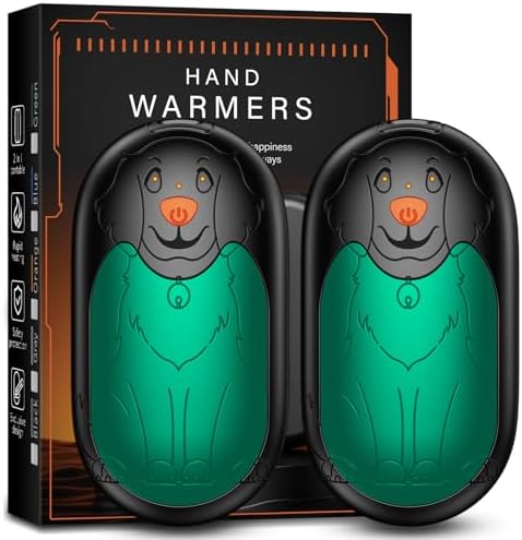 Hand Warmers Rechargeable 2 Pack, Pocket Hand Warmers with AI Control, 3-Temp Setting, 2x10 Hours Safe Heat, Electric Hand Warmers Fit Gloves for Skiing, Fishing, Hunting, Women Xmas Gifts
