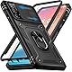 Handyhülle für Samsung Galaxy A52S 5G Hülle mit Panzerglas Schutzfolie, Galaxy A52/A52S 4G/5G Schutzhülle mit Kameraschutz 360° Drehbarer Metall Ring Ständer Stoßfest Bumper A52S 5G Case (Schwarz)