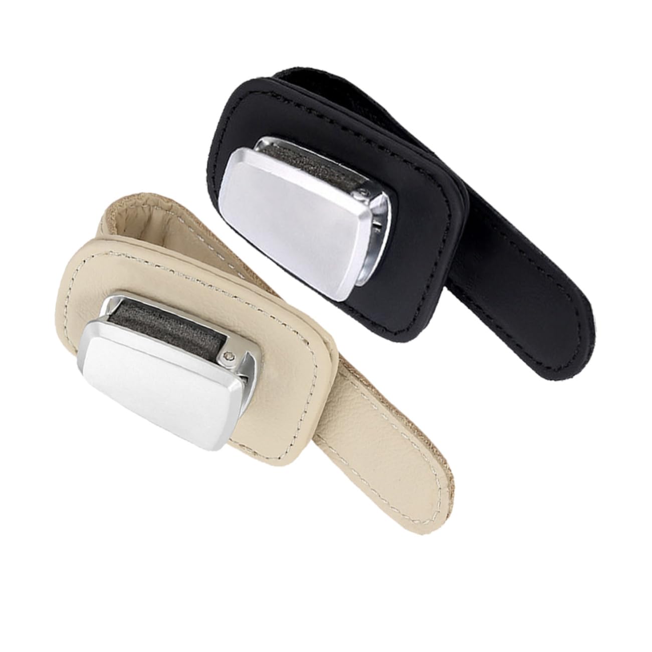 Gatuida 4pezzi Porta Occhiali Da Auto Supporto Visiera Per Occhiali Da Sole Clip Per Riporre e Proteggere e Biglietti Nero e Beige