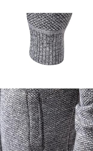 Mens Autumn Winter Cardigan Wool Warm Knitted Sweater Solid Color Basic Business Casual Zipper Cardigan4
