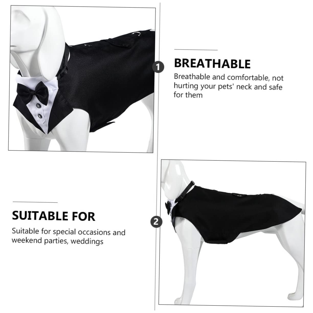 VICASKY Costume Et Bandana pour Chien Smoking pour Chien De Costume Et Bandana pour Animal De Compagnie