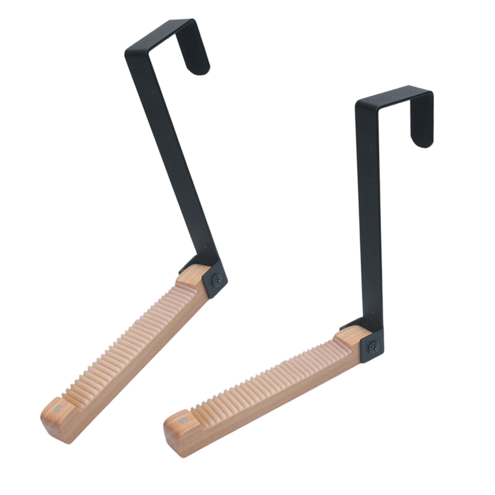 Xjdzineq Multipurpose Foldable Door Hooks Heavy Duty Wood & Iron Construction Over Hanger for Clothes Towels Multifunctional Over the Hanger