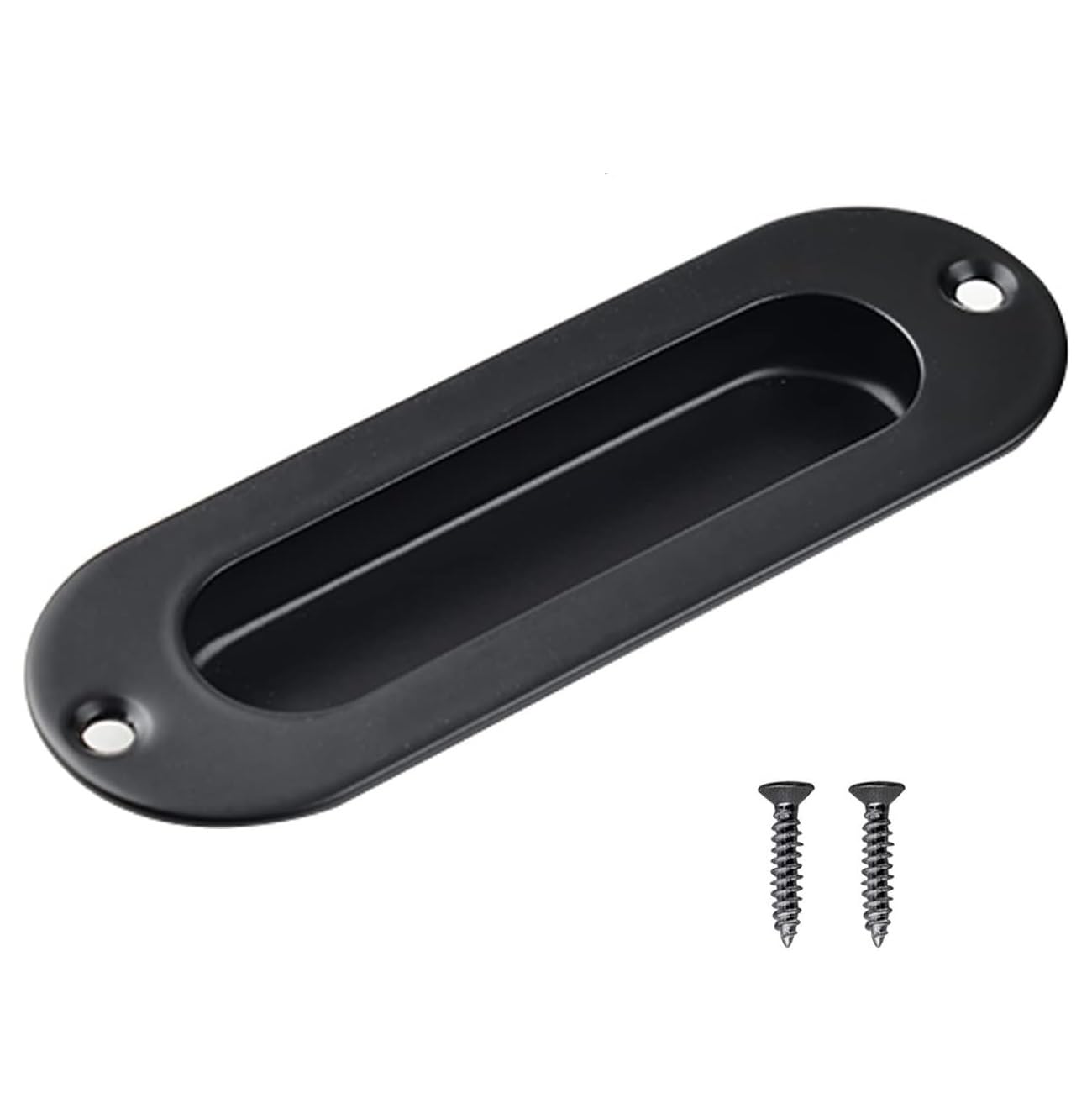 Mijunhd Black 120*40Mm Round Recessed Flush Door Handles Stainless Steel Cabinet & Furniture Door Pulls Black 120 * 40Mm Round Handles/Pulls For Interior & Closet Doors