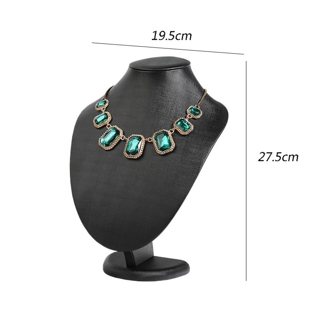 Expositor de Joyas, Estante de exhibición joyería Lujo Ligero Soporte for el Cuello(Black,Large)