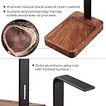 PHERKORM-Walnut-Wood-Aluminum-Headset-Holder-Desktop-Headphone-Stand-Universal-headphone-holder-for-most-music-gaming-headsets-Black-Walnut