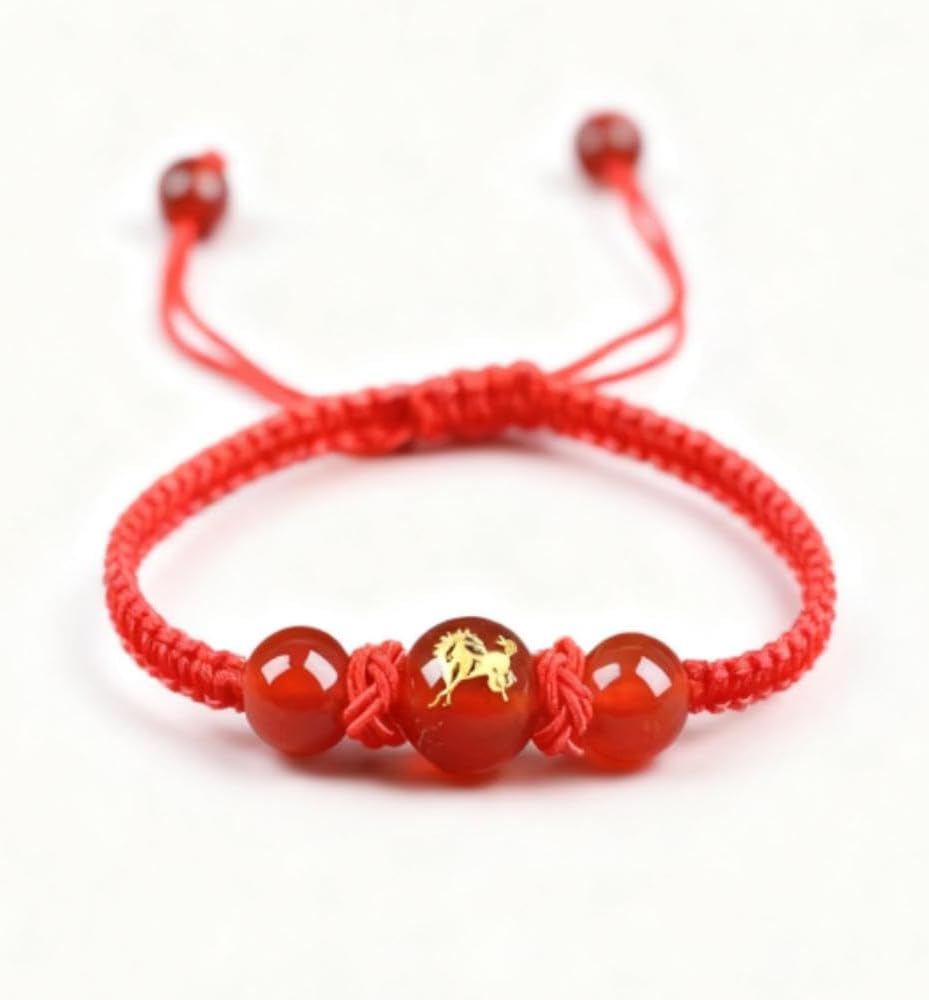 LIU JUN 2026 New Year Of Horse Bracelet, Chinese Zodiac Animal Good Luck Red String Braided Bracelets Adjustable Lucky Feng Shui Gifts Jewelry For Women - Image 5