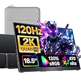  cocopar Ecran Portable 18,5 Pouces 2K QHD 120% sRGB 120Hz avec Haut-Parleur HDMI USB-C Moniteur Portable Monitor pour Ordinateur Portable MacBook Surface PC Xbox PS5, VESA, avec Support Intégré