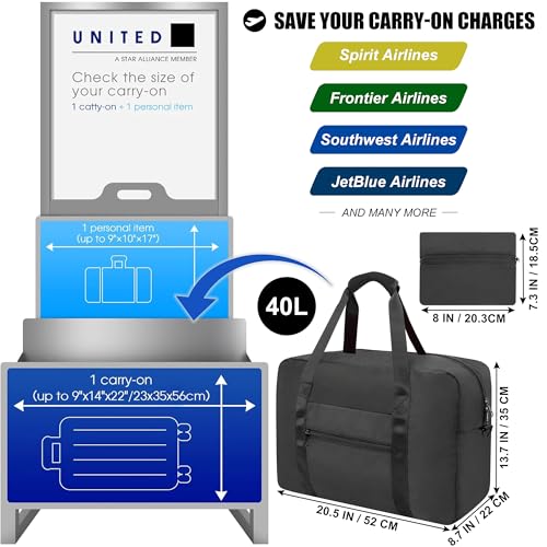Foldable Travel Duffle Bag 40L Airline Approved