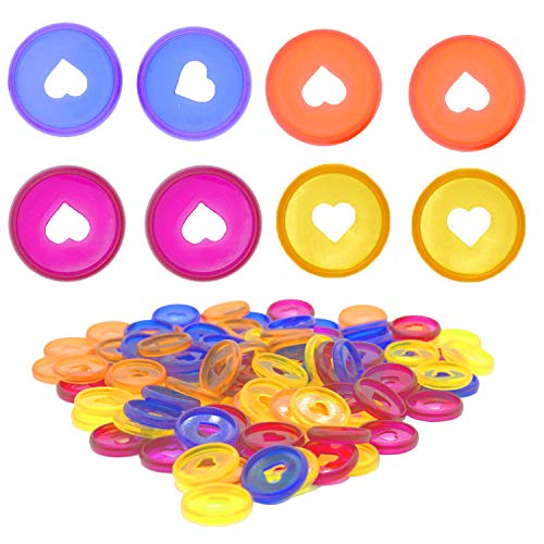 100 encuadernadores de libros plásticos de 1 pulgada, círculo de páginas vivas en forma de corazón, diseñadores de cuadernos DIY (4 colores)