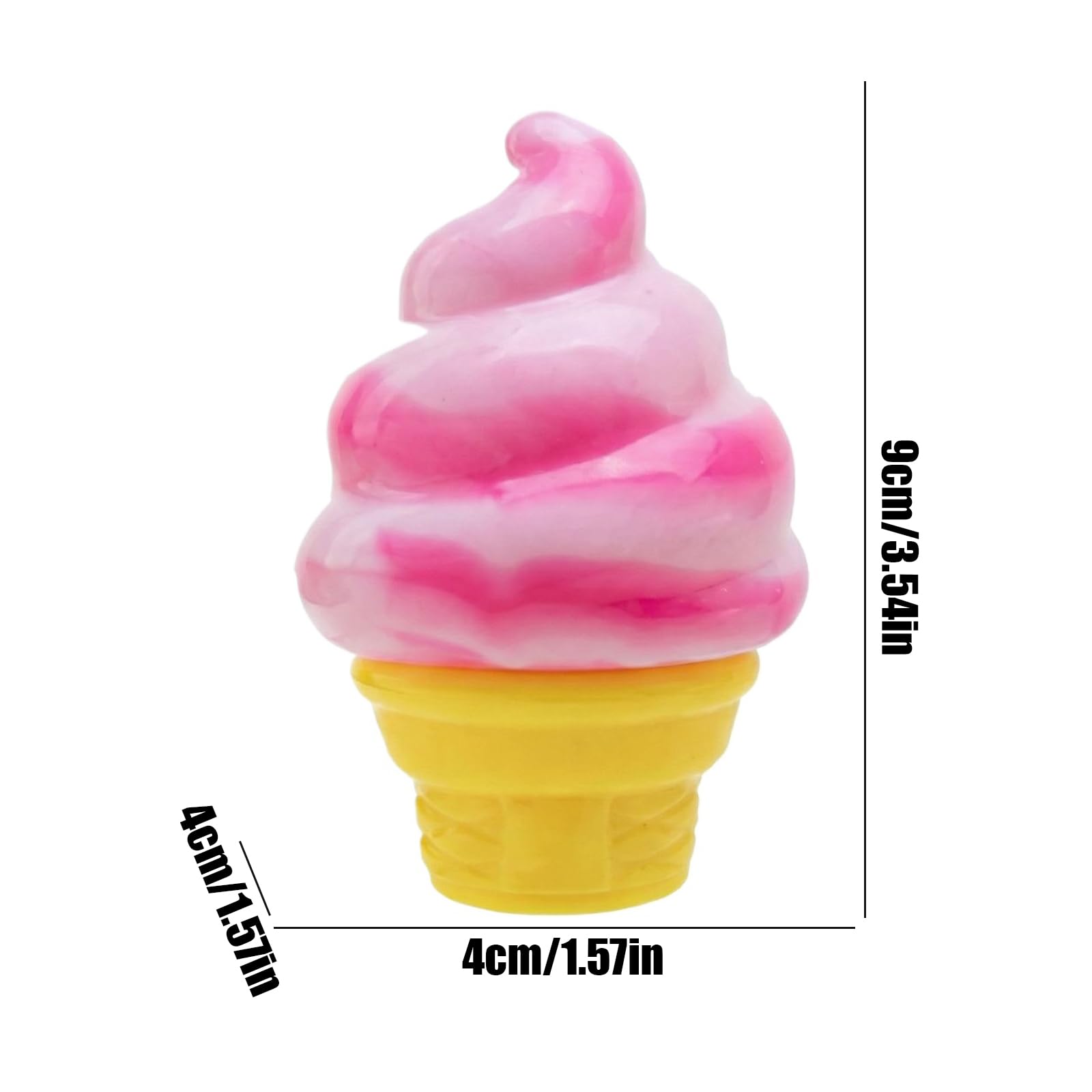 Ice Cream Squeeze Squishy, Ultra Soft Slow Rise Sensory Fidget Toy, Ice Cream Cone Squishy, Classroom Prize Party Favors (2#Sky Blue) - 4