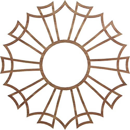 Image of Ekena Millwork 16 inchOD x 5 5 /8 inchID x 3 /8 inchT Augustus Wood Fretwork Pierced Ceiling Medallion, Walnut