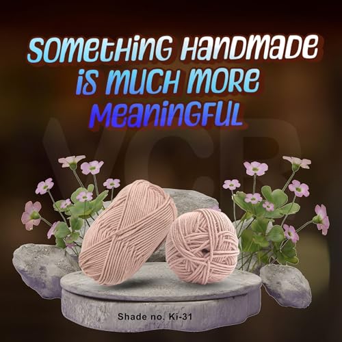Image of VCR Baby Pink Yarn, 100 Grams Hank, 190 Meters Length, Acrylic Ball for Crochet and Knitting, Soft Crosia Threads, Pack of 1 Yarn, Suitable for DIY Crafts