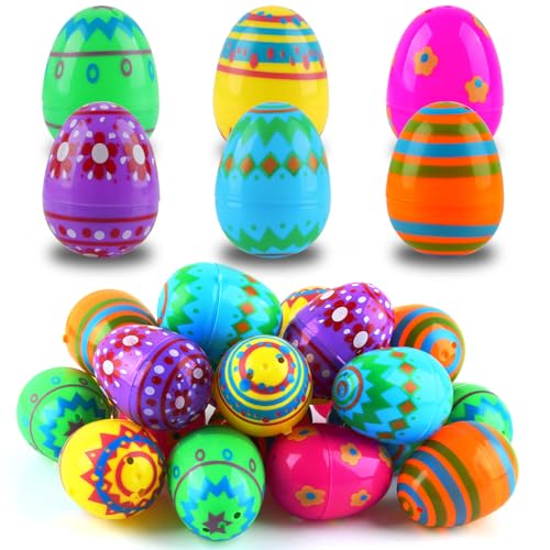 XIMEY Huevos de Plástico Coloridos para Rellena, 36 Piezas Huevos de Plástico Huecos, Huevos Sorpresa de Pascua, Huevos de Pascua para Rellenar Dulces y Regalos Infantiles (6 Modelli)