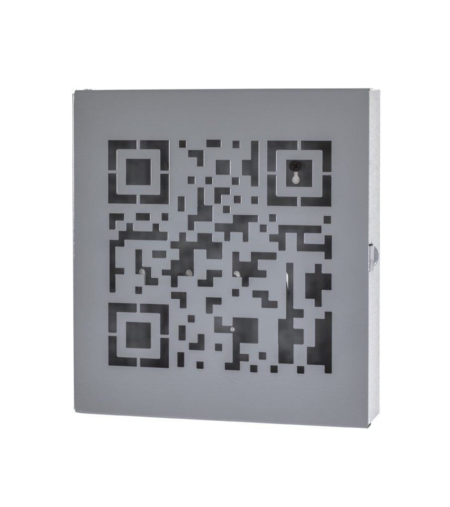HAKU Key Box grey, Metal - Dim.: W 22 x H 24 x D 5 cm, Style: Modern