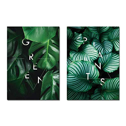 Affiche forêt vert feuille abstraite impression haute définition sans cadre