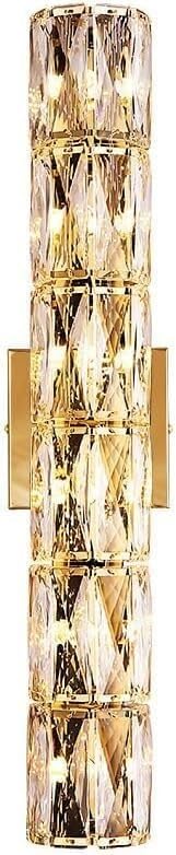 Aplique de pared lineal de cristal K9 con luz LED de pared larga, lámpara de tocador, lámpara de pared dorada for mesita de noche,Lámpara de araña