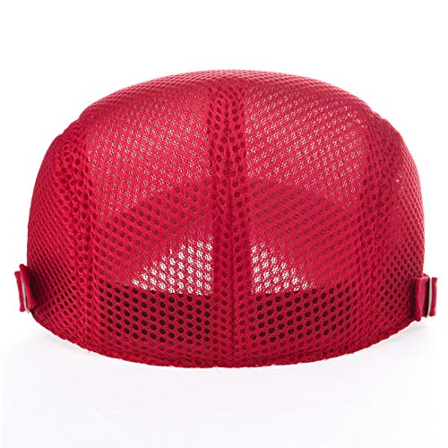Image of VOBOOM Men Breathable Mesh Summer Hat Adjustable Newsboy Beret Ivy Cabbie Flat Cap