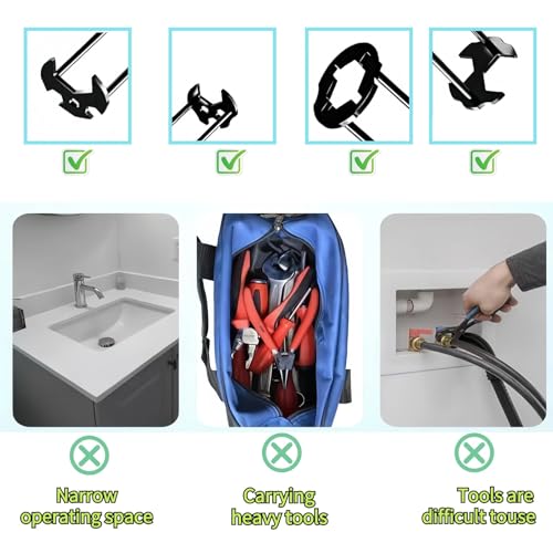 DHSWNNG Multifunctional Sink Wrench, 2 PCS Universal Tap Spanner Tool 11 Sizes Four-jaw Hex Iron Robust Plumbing Faucet Plumbers Wrench for Under Basin Bathroom Tight Space 4 DHSWNNG Multifunctional Sink Wrench, 2 PCS Universal Tap Spanner Tool 11 Sizes Four-jaw Hex Iron Robust Plumbing Faucet Plumbers Wrench for Under Basin Bathroom Tight Space - Image 4