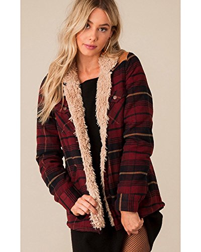 White Crow Women's Lincoln Plaid Jacket Burgundy Medium