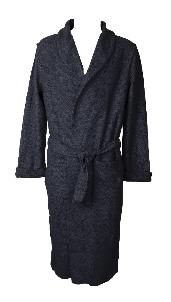 RAGNO Vestaglia da camera uomo lunga incrociata con tasche e cintura invernale eco punto milano di misto cotone articolo U588NR, 402F Fantasia carta zucchero, Taglia 50
