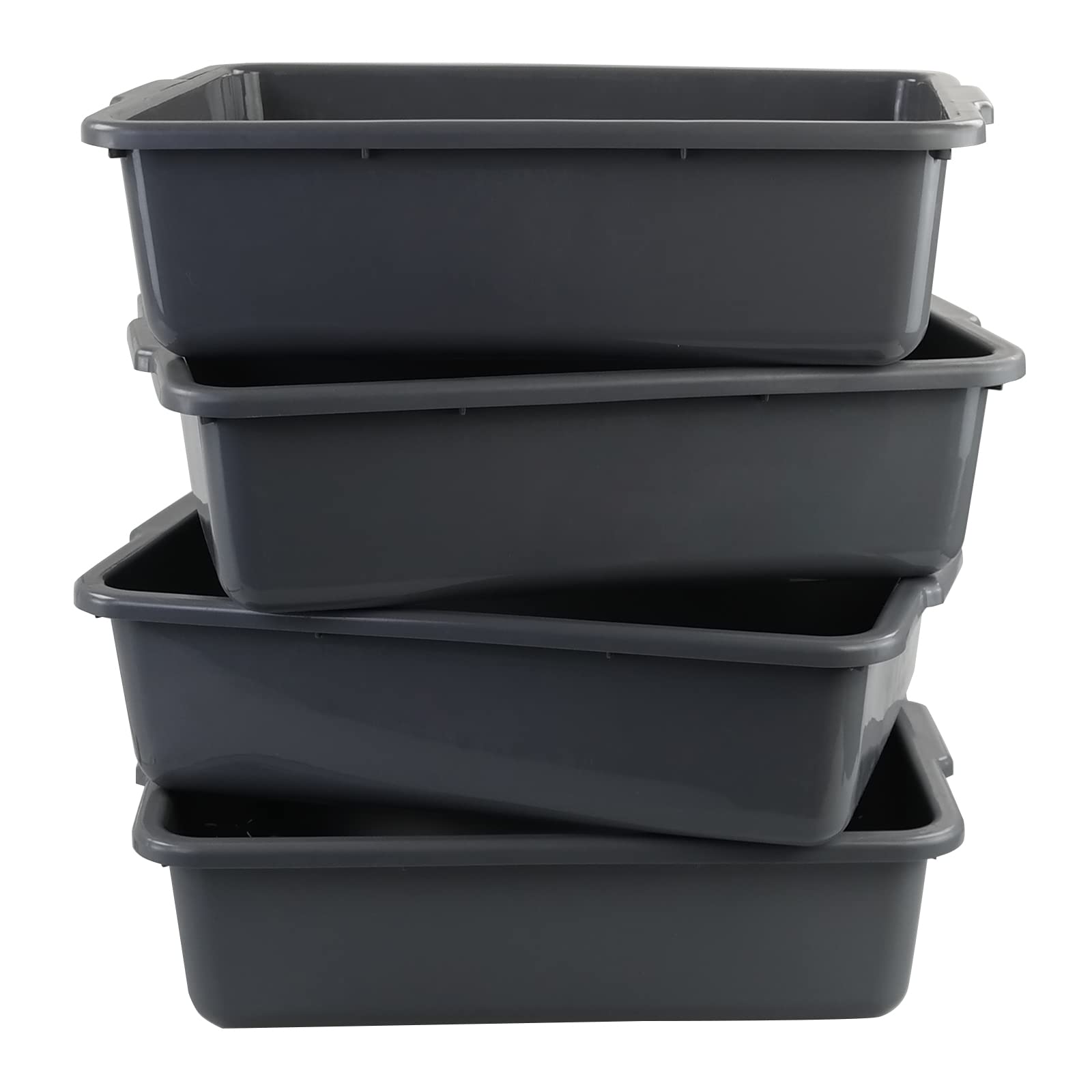 Vcansay Plastic Shallow Storage Baskets - 6 Pack, White & Grey, Organizer Bins - View #10