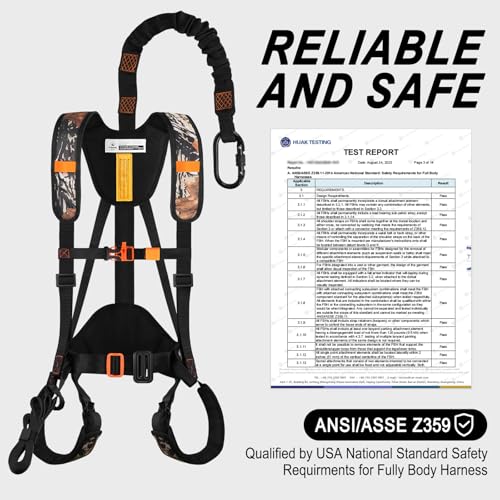 Kalkal Tree Stand Harness, Adjustable Hunter Safety System with Whistle Aid, Hunting Harness M/L/XL, XXL/3XL - Image 3