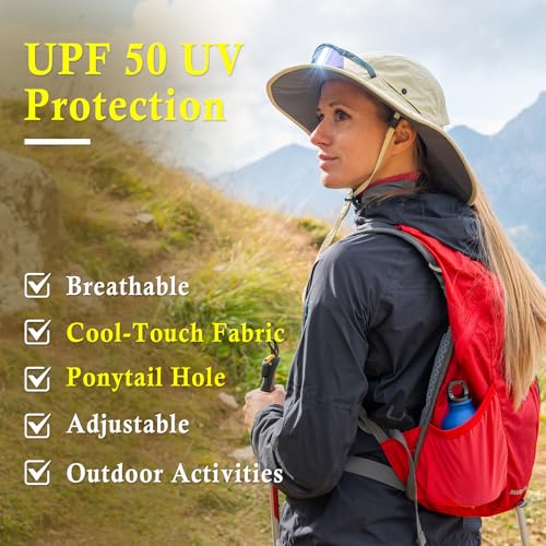 Sombrero para mujer con protección UV y ala ancha plegable miniatura 3