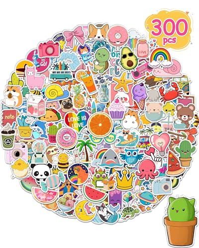 Stickers for Water Bottles, 300 Pcs/Pack Cute Vinyl...