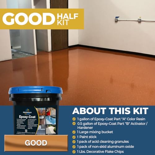 PerformanceDIY Good Half Kit Epoxy Floor Coating- Beige Base with Domino 1/4