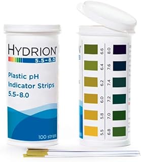 pH Strips, Hydrion ph Range 5.5-8,100 Strips Used For Testing Saliva and Urine Only