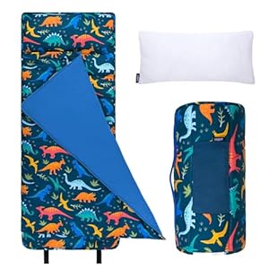 Wildkin Kids Original Nap Mat – Cozy Kids Sleep Mat with Pillow, ideal for School & Travel – Jurassic Dinosaurs
