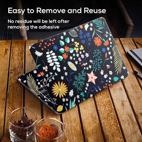 Image of Galaxsia Floral D38 Full Body Vinyl Laptop Skin /Sticker /Cover Upto 15.6 Inches Laptops Laminated-Removable-HD Quality Compatible for Hp-Dell-Sony-Lenovo-Asus etc.(15x10 Inches)