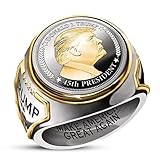 HGMAISON Trump 45th President Stainless Steel and Gold Plated Jewelry Commemorative Coin Ring, Make America Great Again Tribute (11)