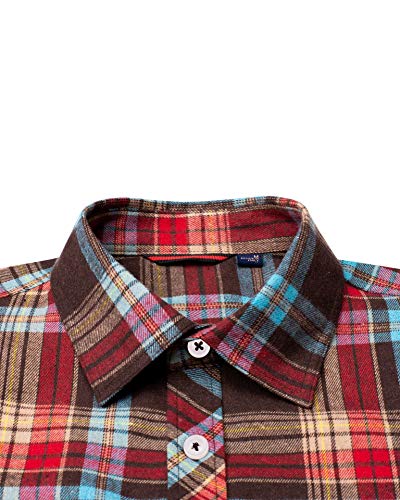 Image of Alimens & Gentle Men's Button Down Regular Fit Long Sleeve Plaid Flannel Casual Shirts