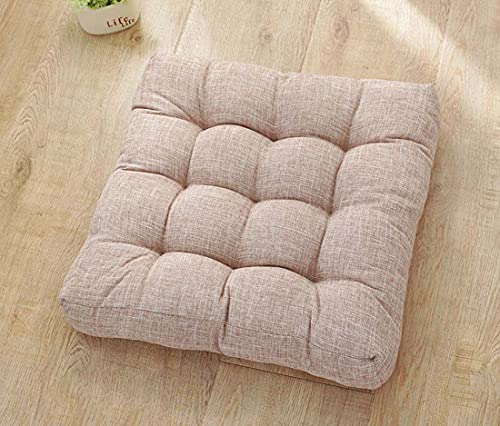 BODHIS Cojín de Asiento Premium de 10 cm de Grosor para Comedor, Oficina, Sala de Estar, Cojines Suaves Redondos o Cuadrados para sillas de jardín, Cojines de algodón (Caqui)