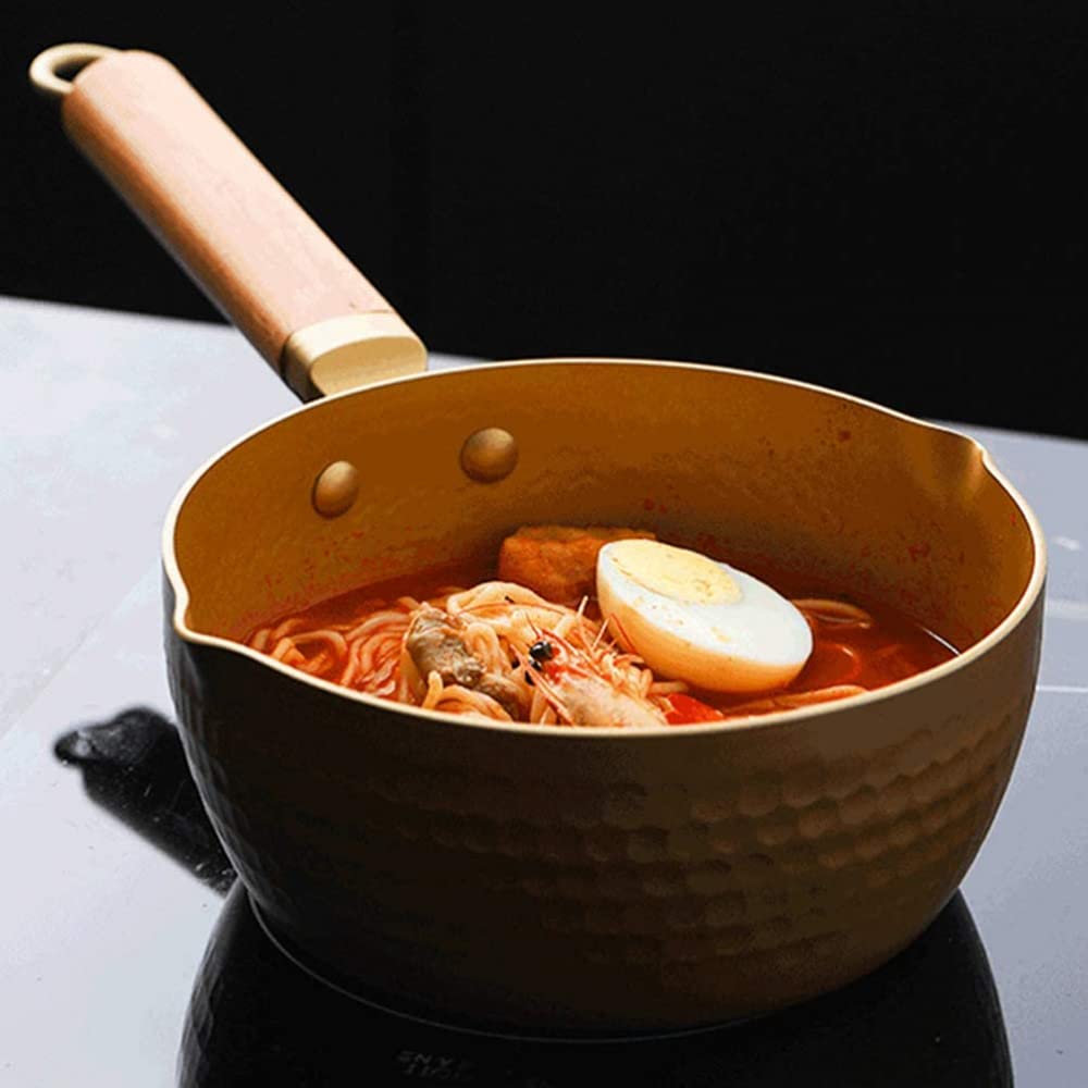 Japanse Stijl Steelpan Anti-aanbaklaag Melk Noedelsoep Saus Pan Babyvoeding Kookpot Roze 18cm