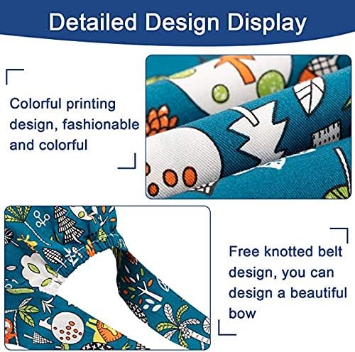 Leader Jin Cute Printed Working Cap Bouffant Turban Cap with Button and Sweatband Adjustable Tie Back Hats for Women/Me