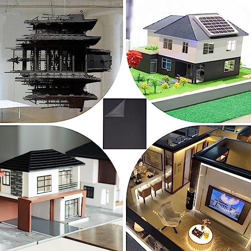 Image of OLYCRAFT 8 Sheets 8x10 Inch Black ABS Plastic Sheet ABS Plastic Plates 0.5mm Thick Hard Plastic Sheet for Architectural Models Sand Table Building Model Material Supplies