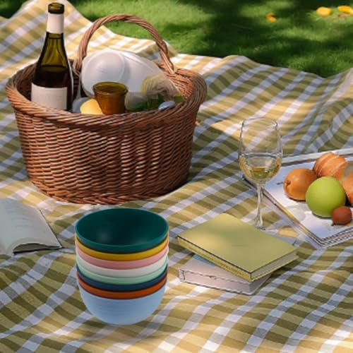 Lazycorner 8 Pcs Wheat Straw Cereal Bowls 26 Oz Wheat Straw Bowls Set Reusable Plastic Bowls for Soup Microwave & Dishwasher Safe Soup and Salad Bowls - image 6