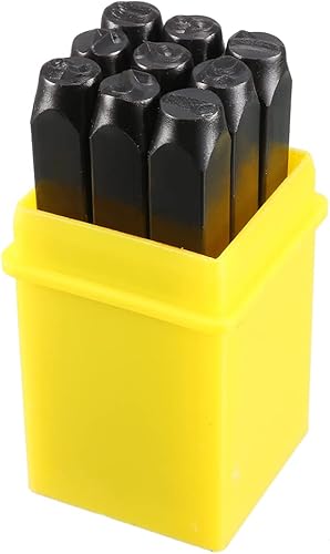 Vista 17 de uxcell Juego de sellos metálicos de números, 3/8 "0.394 in, digital 0 a 9, juego de punzones de madera, cuero, acero, herramienta de perforación