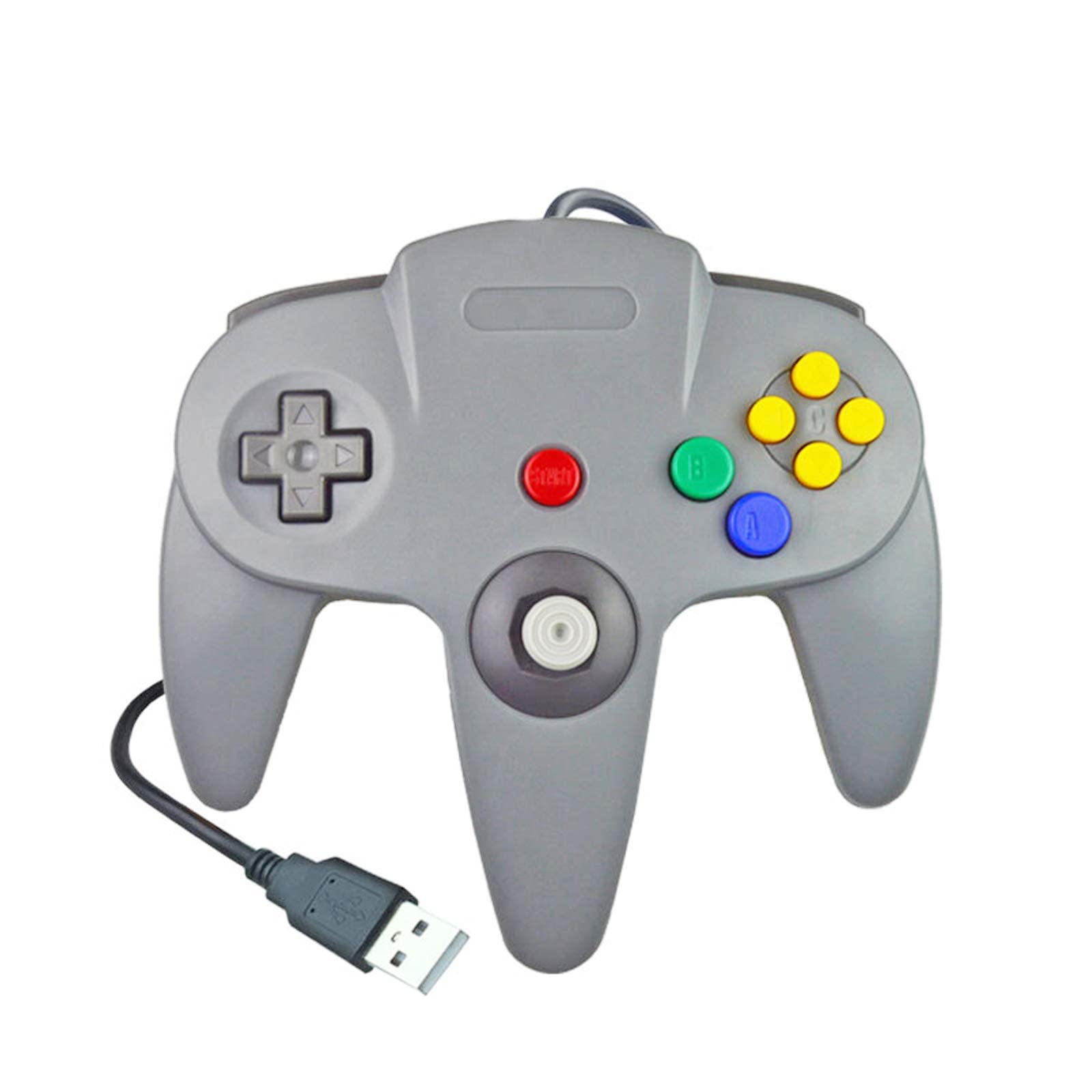 [z895]グレー 有線ゲームコントローラー Amazon.co.jp: N64スタイルコントローラー 有線USB3用 グレー