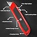 DIYSELF 2 Pack Box Cutter Retractable, Box Opener Tool Exacto Knife, Razor Knife Blade, Aluminum Alloy and Non-slip Rubber Handle, Heavy Duty Utility Knife for Carton, Cardboard and Box (Red)