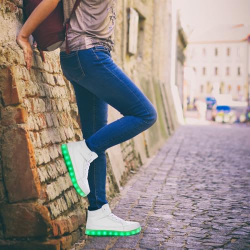 Image of Light Up Shoes Men Women LED Shoes USB Charging Adult High Top LED Sneakers Glow in The Dark Footwear for Dancing Party Festivals Festivals